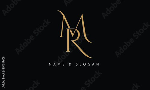 MR, RM, M, R abstract letters logo monogram