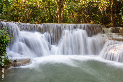 Beautiful waterfall Huai Mae Khamin in Kanchanaburi province , Thailand
