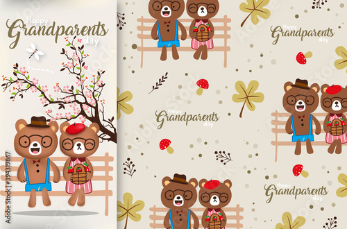 Happy grandparents day with pattern