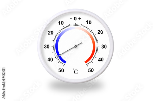 Quadro su tela Outdoor thermometer on white background