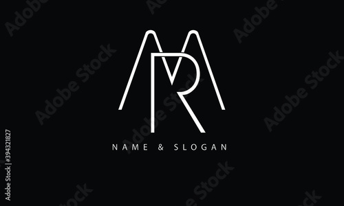MR, RM, M, R abstract letters logo monogram