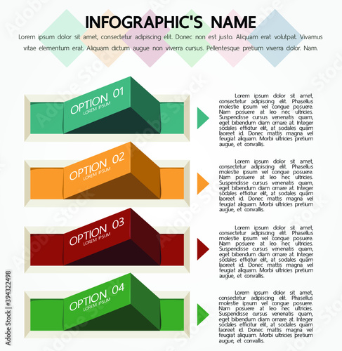 Four options infographic template