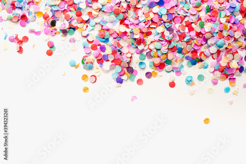 colored confetti on white background  color background