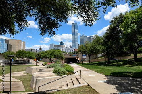 Dallas, Texas, USA skyline over Dealey Plaza. photo