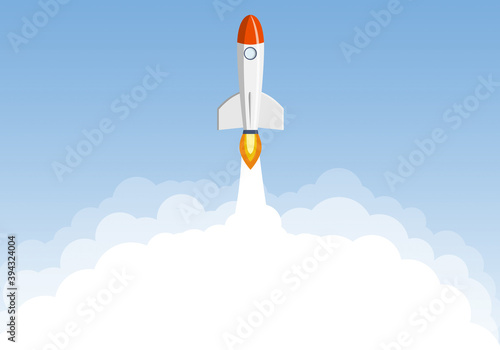 Rocket takes off into outer space