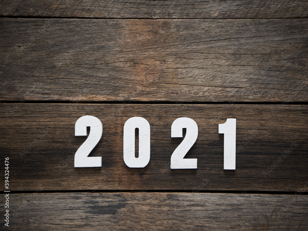 2021 year figures on wooden background 2021 year figures on wooden background