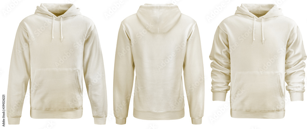 Beige hoodie template. Hoodie sweatshirt long sleeve with clipping path,  hoody for design mockup for print, isolated on white background. Stock  Photo | Adobe Stock