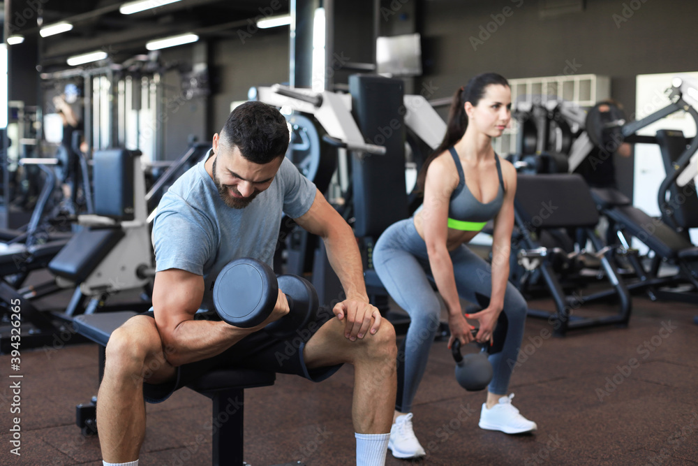 Young fit couple are in a good shape.