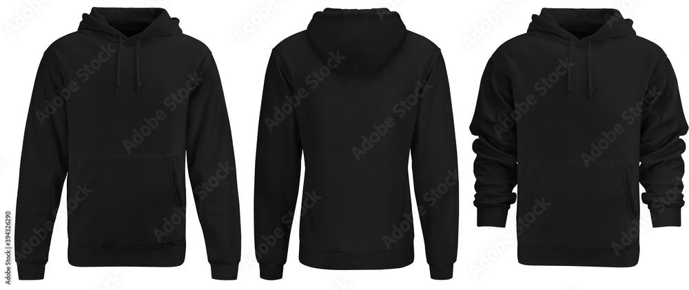 Black hoodie template. Hoodie sweatshirt long sleeve with clipping path ...