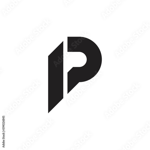 IP letter logo design vector