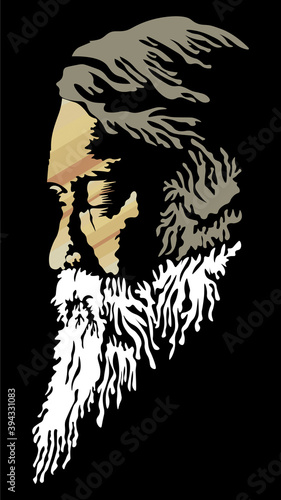 New Delhi : APRIL 2020 : A vector illustration of India's famous poet 