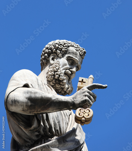 key of the gate of heaven on the hand of St Peter in Vatican Cit