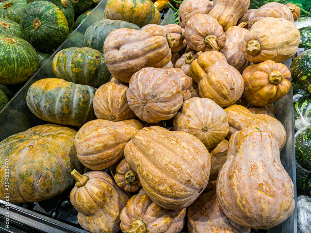 Pile of pumpkin for sale at groceries store Pile of pumpkin for sale at groceries store