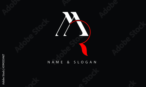 MR, RM, M, R abstract letters logo monogram