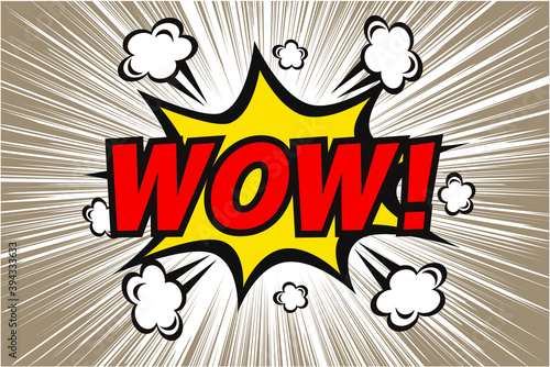 アメコミ風のWOW吹き出しイラスト素材