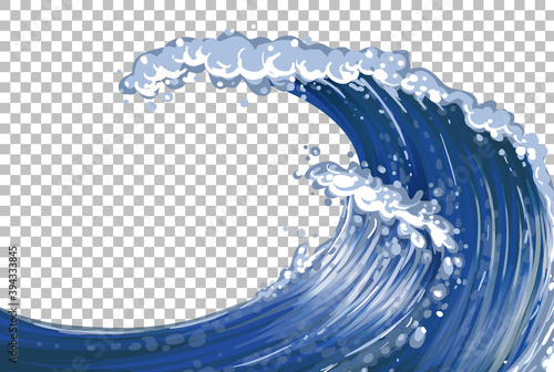 Sea giant waves transparent background