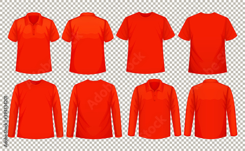 Set of different types of shirt in same color
