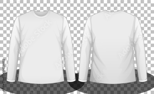 White long sleeve t-shirt front and back side