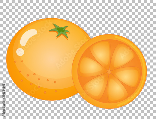 Orange fruit cartoon style isolated