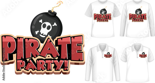 Mock up shirt with pirate party icon