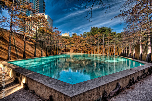 Water Gardens in the city of Fort Worth. in Fort Worth Texas USA