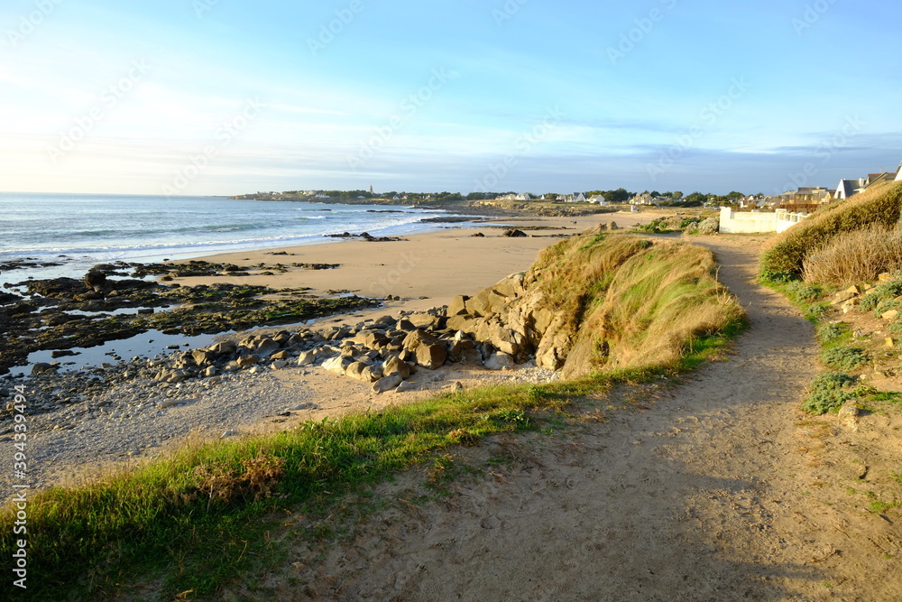 A small path at Batz sur mer on the Atlantic Ocean shore.