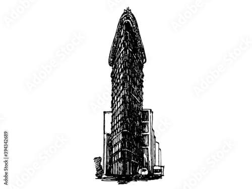 The Flatiron Building sketch style image
freehand vector illustration on white background 
