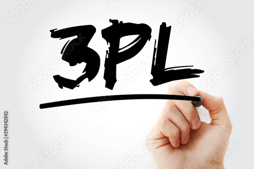 3PL - 3rd Party Logistics acronym text with marker, concept background