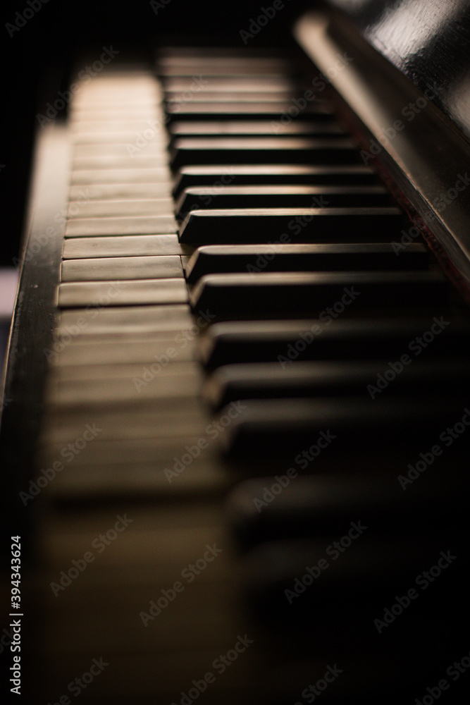 Old piano keyboard, with shallow depth of field Old piano keyboard, with shallow depth of field