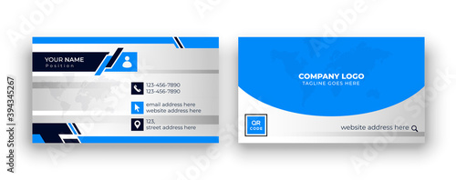 templates of business cards. modern, creative business card, blue and black colors.professional, double-sided abstract business style visiting card.