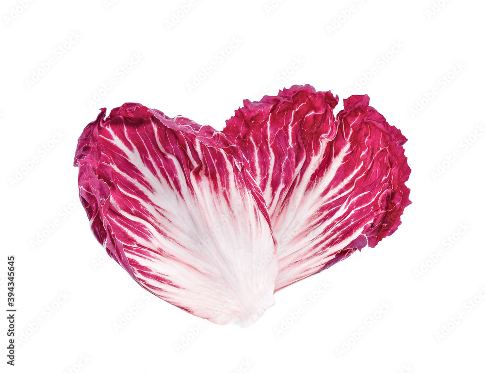 Radicchio leaf, red salad isolated on white Radicchio leaf, red salad isolated on white