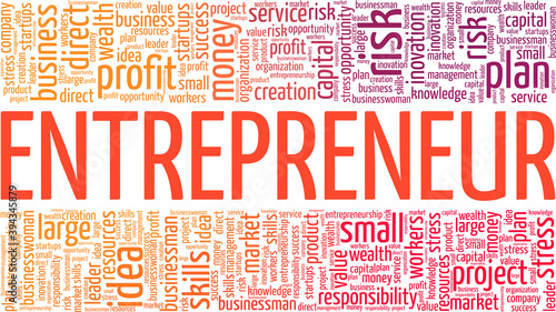Entrepreneur vector illustration word cloud isolated on a white background.