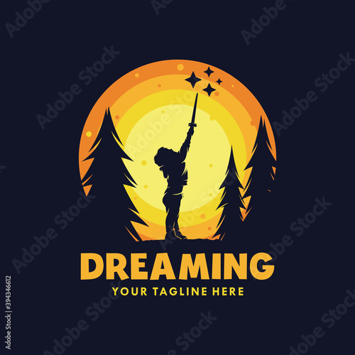 Kids reach stars logo design
