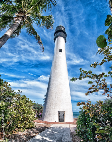 Cape Florida Lighthouse at Bill Baggs Cape Florida State Park at Key Biscayne in Miami, Florida. photo