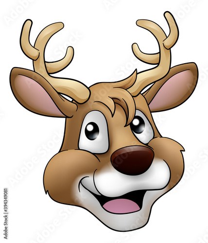 A cute Christmas Santas reindeer cartoon character.