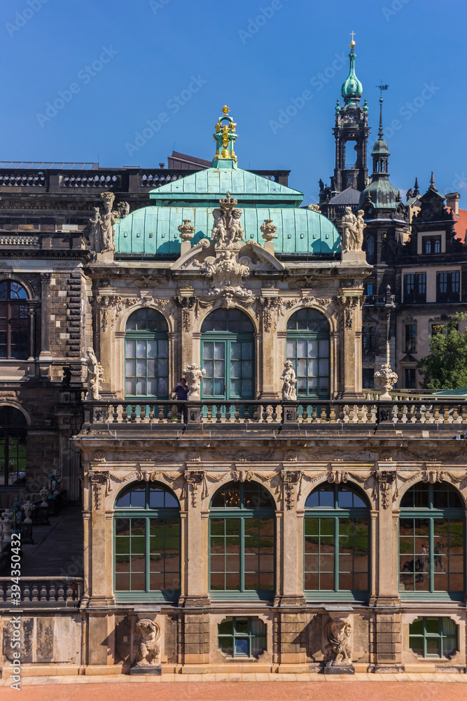 Historic buildings of the Zwinger complex in Dresden, Germany