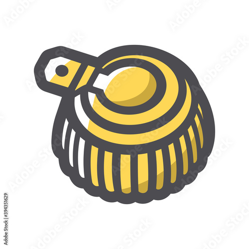 Epaulette Military shoulder strap Vector icon Cartoon illustration