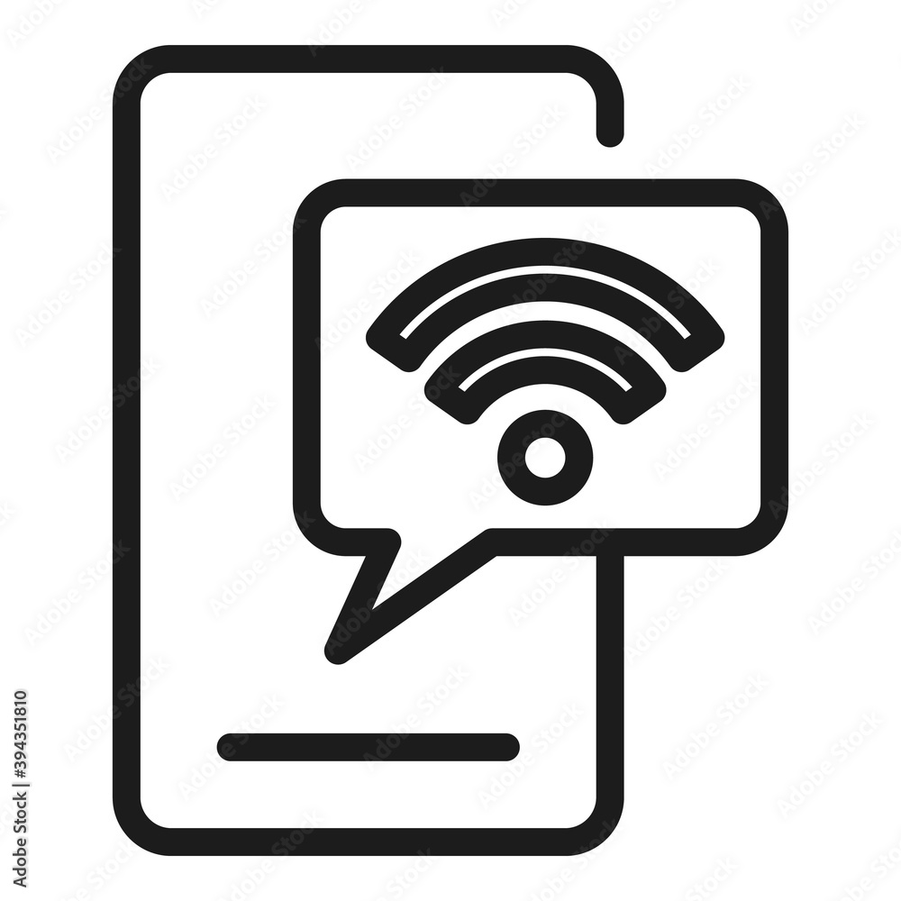 Phone wifi icon. Outline phone wifi vector icon for web design isolated on white background Phone wifi icon. Outline phone wifi vector icon for web design isolated on white background
