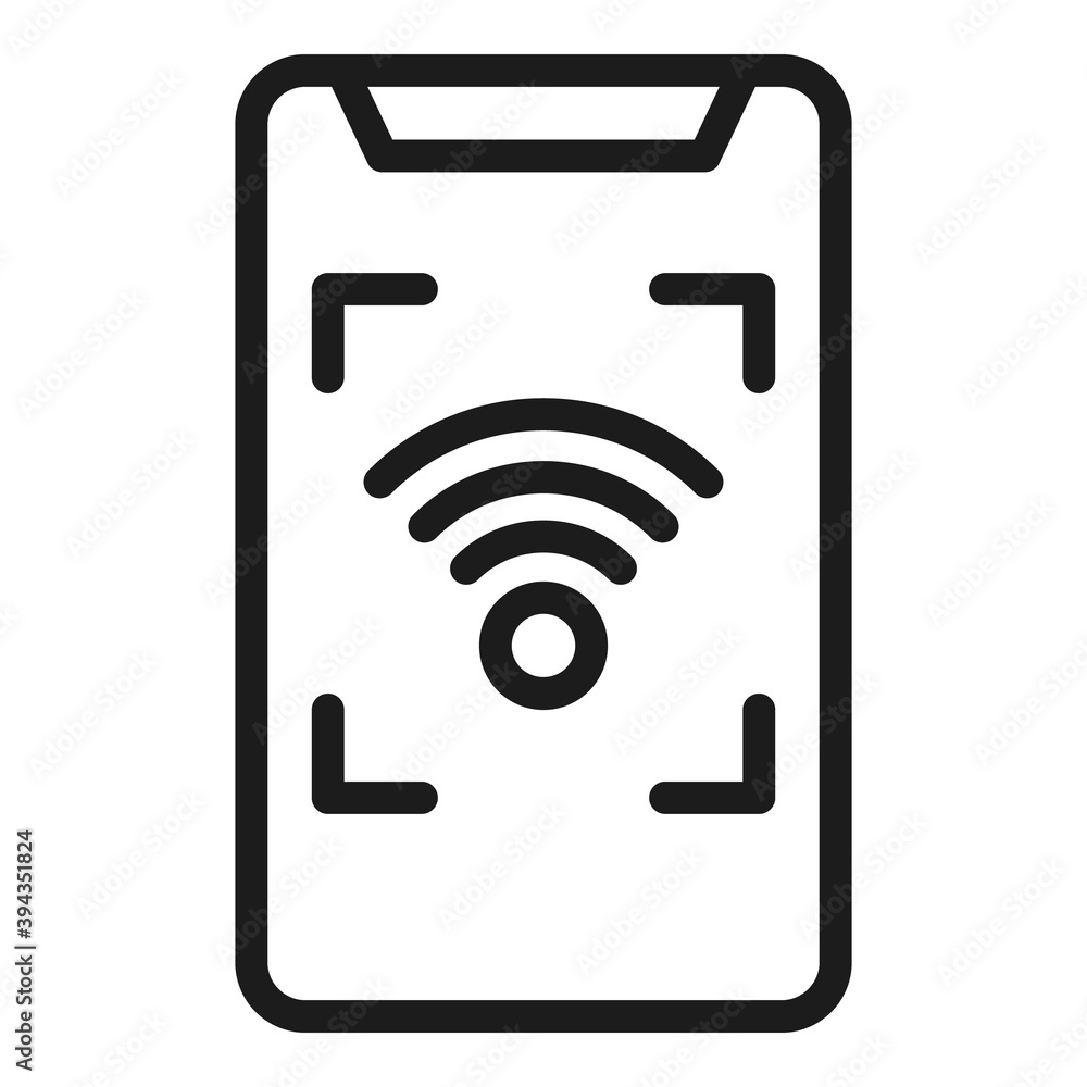 Phone wifi internet icon. Outline phone wifi internet vector icon for web design isolated on white background Phone wifi internet icon. Outline phone wifi internet vector icon for web design isolated on white background