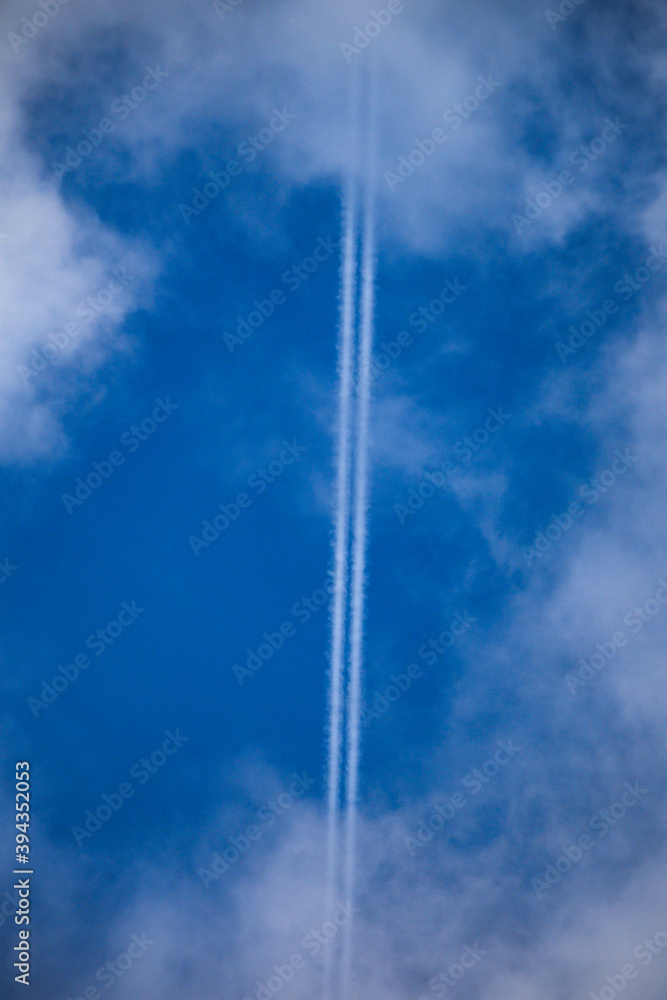 Contrails in the sky