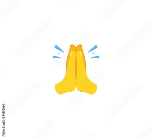 Folded hands emoji gesture vector isolated icon illustration. Folded hands gesture icon
