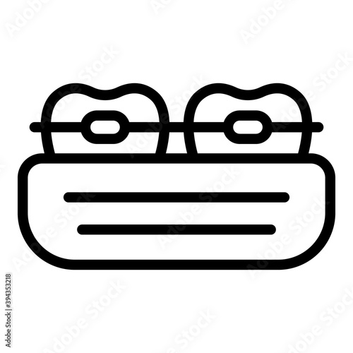 Orthodontics icon. Outline orthodontics vector icon for web design isolated on white background