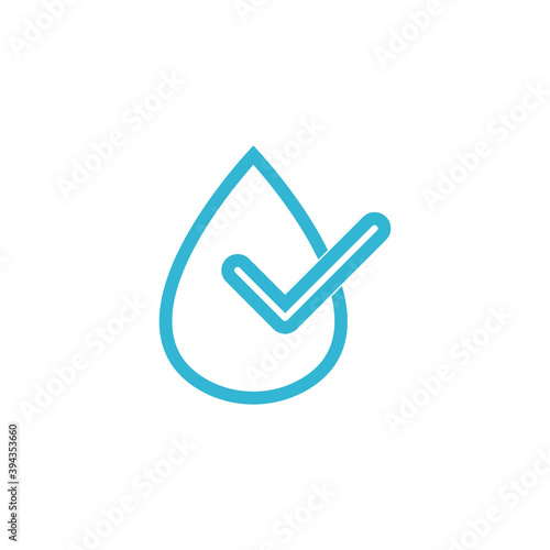 Icon vector graphic of water drop aproved