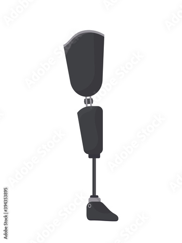 Leg implant. Human leg prosthesis. Isolated. Vector.
