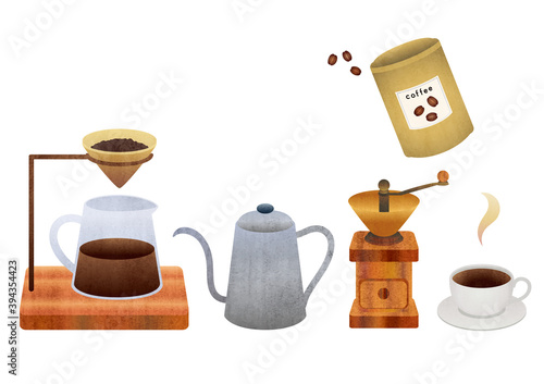 illustration set of drip coffee