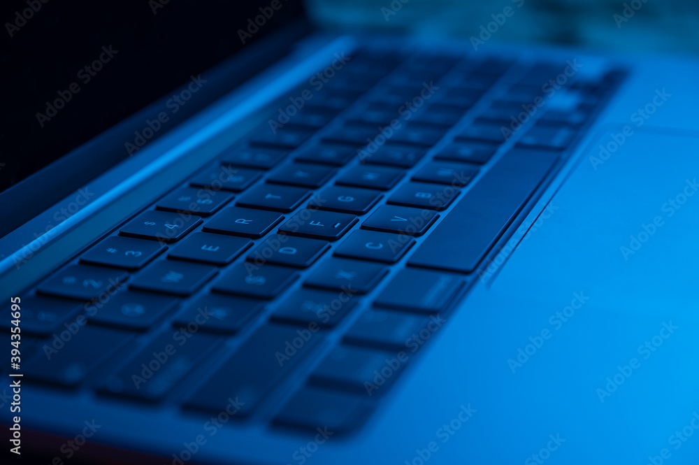 Close-up shot of laptop keyboard . Concept of working, writing e-mails, using Internet. Close-up shot of laptop keyboard . Concept of working, writing e-mails, using Internet.