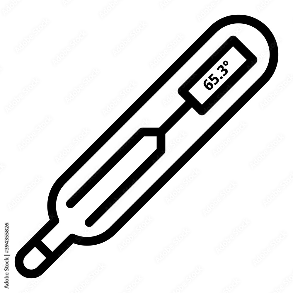 Body thermometer icon. Outline body thermometer vector icon for web design isolated on white background Body thermometer icon. Outline body thermometer vector icon for web design isolated on white background