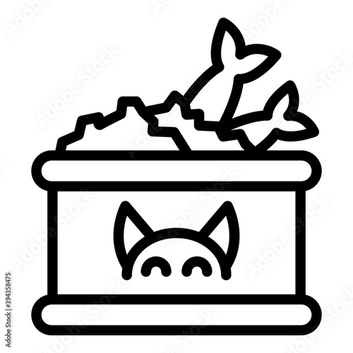 Food for cats icon. Outline Food for cats vector icon for web design isolated on white background