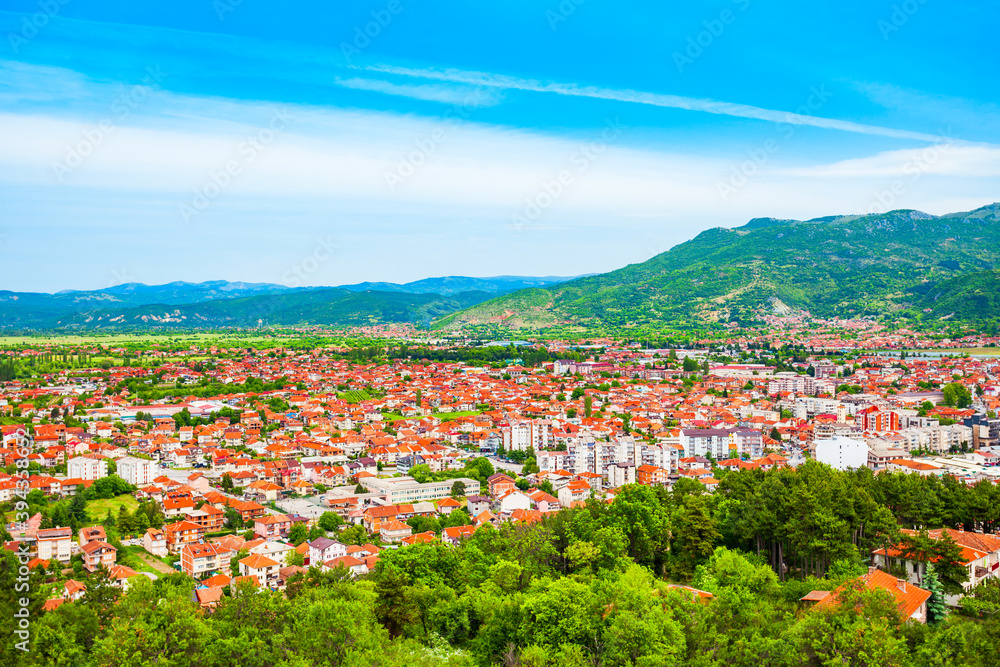 Ohrid city aerial panoramic view, Macedonia