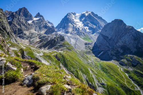 Grande Casse Alpine glacier landscape in French alps. photo